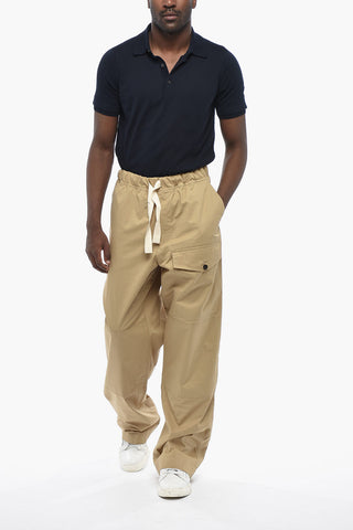 Lightweight Cotton Cargo Trousers with Elasticated Waist