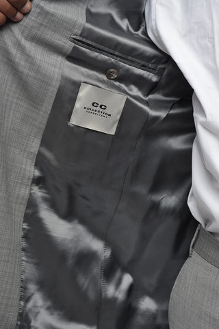 CC COLLECTION Virgin Wool Suit with Slim Fit Design