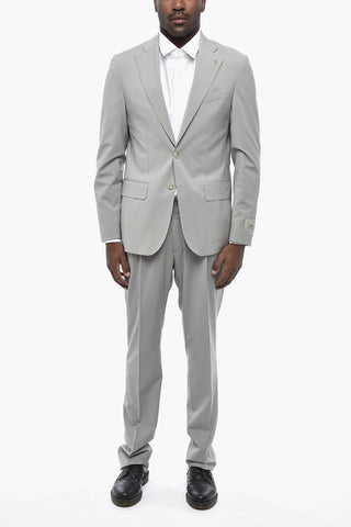CC COLLECTION Stretch Wool Suit with Classic Lapel