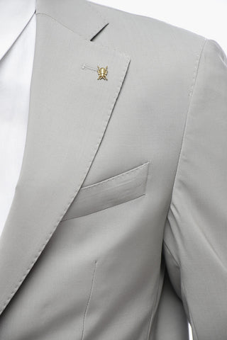 CC COLLECTION Stretch Wool Suit with Classic Lapel