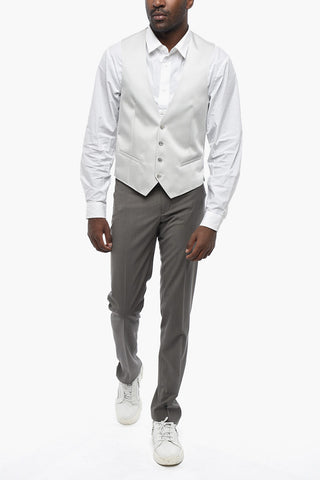CC COLLECTION Satin Waistcoat with Welt Pockets