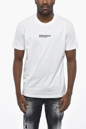 T-Shirt Girocollo COOL FIT in Tinta Unita con Stampa a Contrasto
