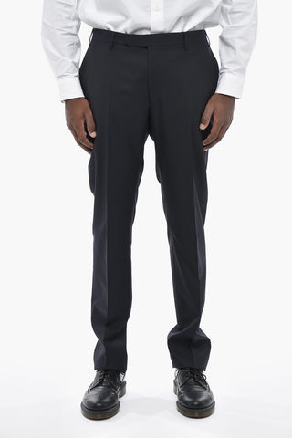 CC COLLECTION Virgin-Wool Four-Pocket Trousers with Belt Loops
