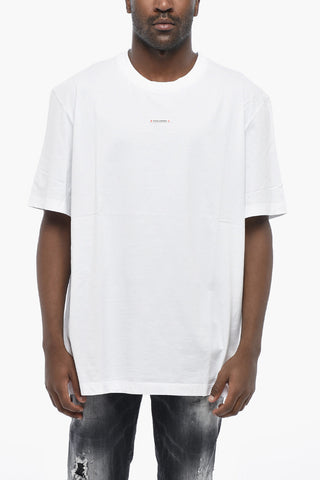 T-shirt Girocollo in Cotone con Ricamo Logo