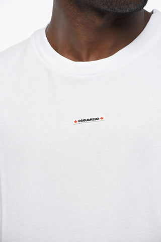T-shirt Girocollo in Cotone con Ricamo Logo
