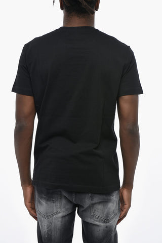 Crewneck T-Shirt COOL FIT Solid Color With Front Print