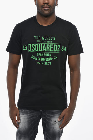 Rundhals-T-Shirt COOL FIT in Uni mit Frontdruck