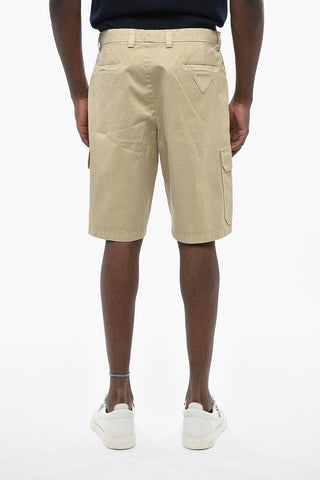 Solid-Color Cargo Shorts with Belt Loops