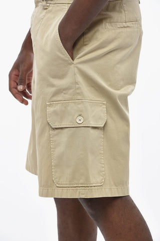 Solid-Color Cargo Shorts with Belt Loops