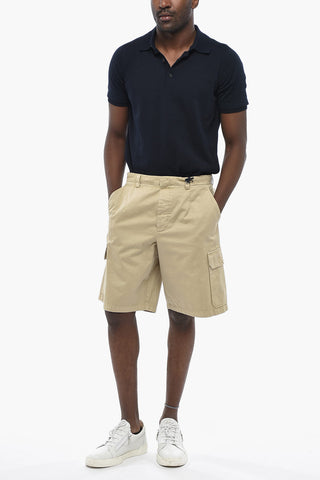 Solid-Color Cargo Shorts with Belt Loops
