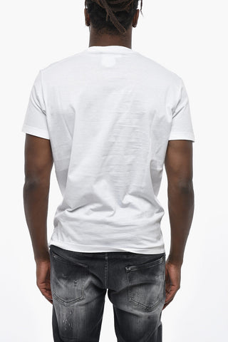 Crewneck T-Shirt COOL FIT Solid Color With Contrast Print
