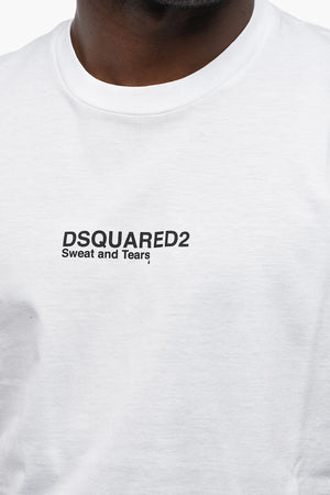T-Shirt Girocollo COOL FIT in Tinta Unita con Stampa a Contrasto
