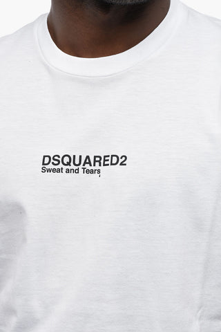 Crewneck T-Shirt COOL FIT Solid Color With Contrast Print