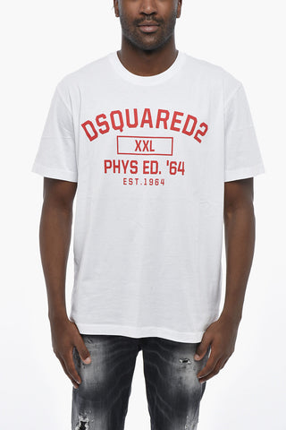 T-Shirt Girocollo COOL FIT in Jersey di Cotone con Logo Stampato