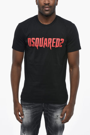 T-shirt Girocollo in Cotone con Logo Frontale