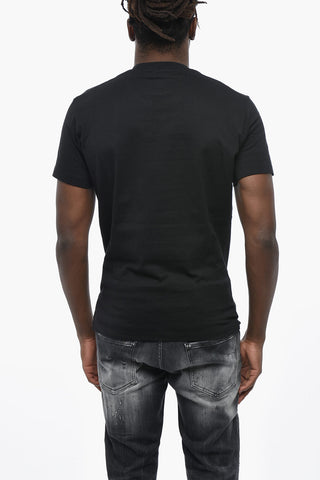 T-shirt Girocollo in Cotone con Logo Frontale