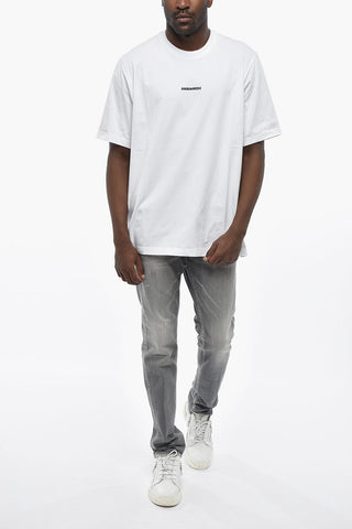 T-Shirt mit Rundhalsausschnitt SLOUCHI FIT Einfarbig mit Kontrastlogo