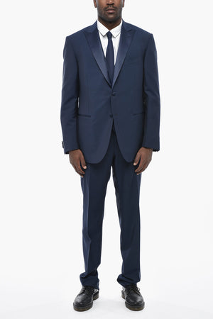 CODE Mohair-Blend Three-Piece Suit with Peak Lapel