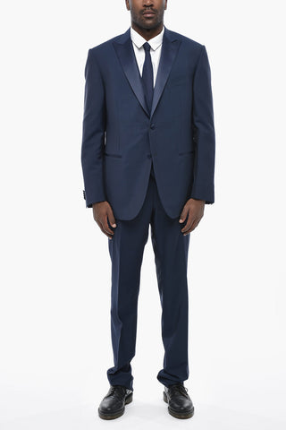 CODE Mohair-Blend Three-Piece Suit with Peak Lapel