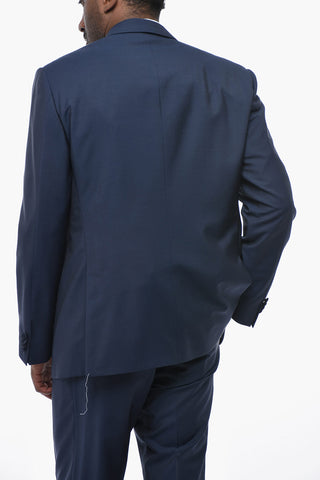 CODE Mohair-Blend Three-Piece Suit with Peak Lapel