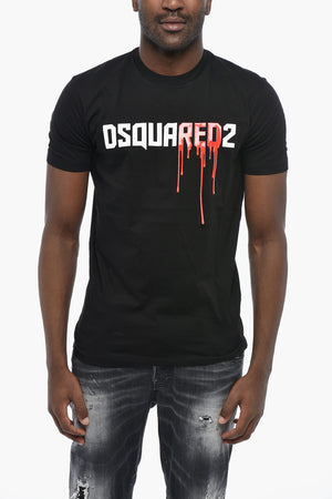 T-Shirt Girocollo COOL FIT in Jersey di Cotone con Logo Bloody in Lettering