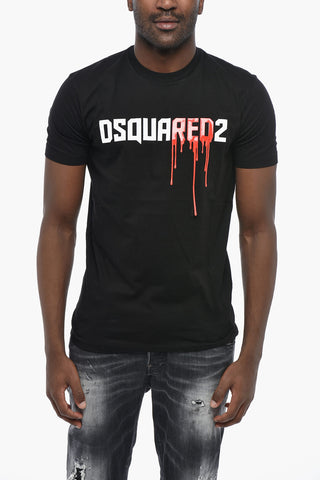 Crew Neck T-Shirt COOL FIT Cotton Jersey With Bloody Logo Lettering