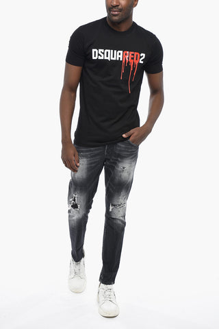 Crew Neck T-Shirt COOL FIT Cotton Jersey With Bloody Logo Lettering