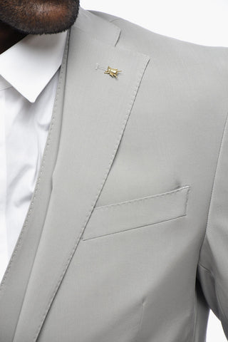 CC COLLECTION 3-Piece Stretch Wool Suit with Flap Pockets