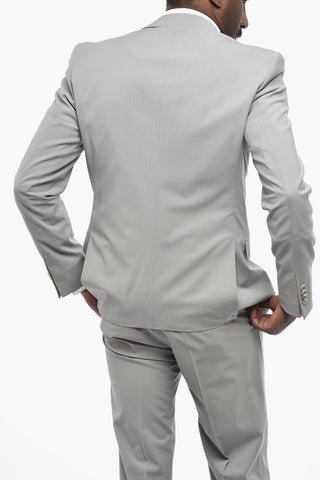 CC COLLECTION 3-Piece Stretch Wool Suit with Flap Pockets