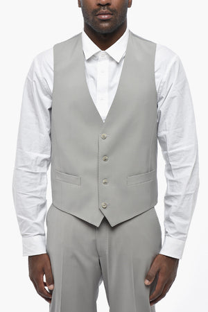 CC COLLECTION 3-Piece Stretch Wool Suit with Flap Pockets
