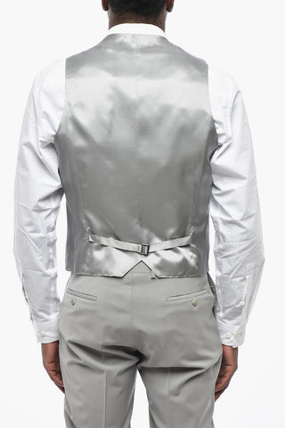 CC COLLECTION 3-Piece Stretch Wool Suit with Flap Pockets