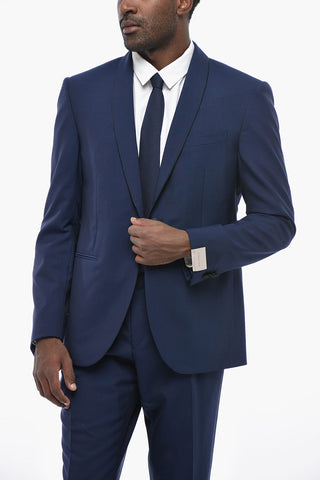 Virgin-Wool Suit CERIMONIA ACADEMY with Shawl Lapel