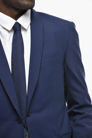 Virgin-Wool Suit CERIMONIA ACADEMY with Shawl Lapel