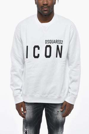 ICON Cotton Crewneck Sweatshirt with Logo Print