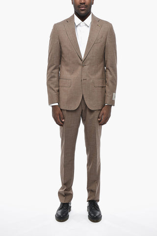 CC COLLECTION Silk-Linen Blend Suit with Flap Pockets