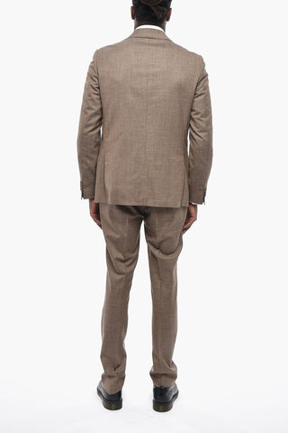 CC COLLECTION Silk-Linen Blend Suit with Flap Pockets