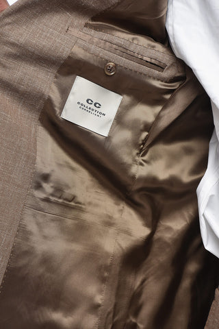 CC COLLECTION Silk-Linen Blend Suit with Flap Pockets