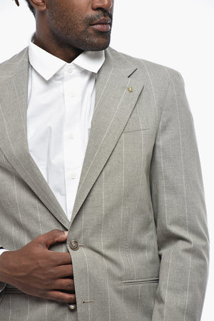 CC COLLECTION Pinstriped Cotton-Blend Suit