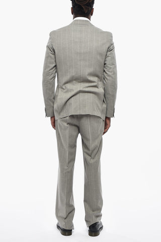 CC COLLECTION Pinstriped Cotton-Blend Suit