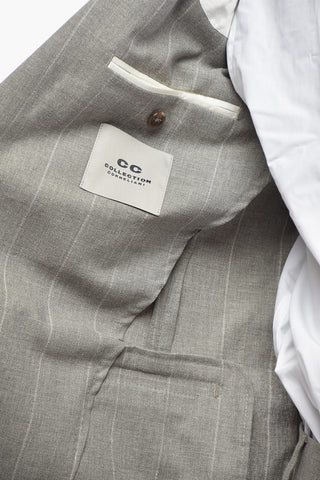 CC COLLECTION Pinstriped Cotton-Blend Suit