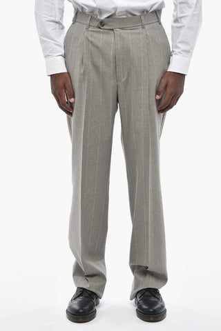 CC COLLECTION Pinstriped Cotton-Blend Suit