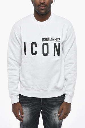 ICON Cotton Crewneck Sweatshirt with Logo Print