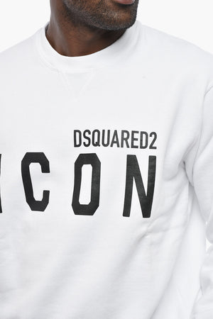 ICON Cotton Crewneck Sweatshirt with Logo Print