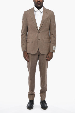 CC COLLECTION Silk-Blend Suit with Flap Pockets