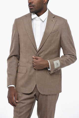 CC COLLECTION Silk-Blend Suit with Flap Pockets