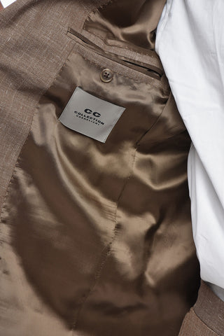 CC COLLECTION Silk-Blend Suit with Flap Pockets
