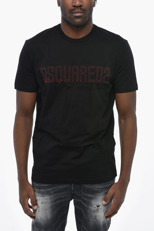 T-Shirt Girocollo COOL FIT in Tinta Unita con Logo in Rilievo