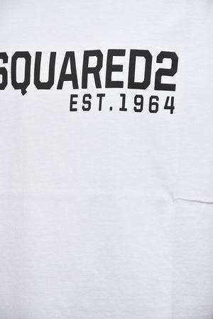 T-shirt Girocollo in Cotone con Logo a Contrasto