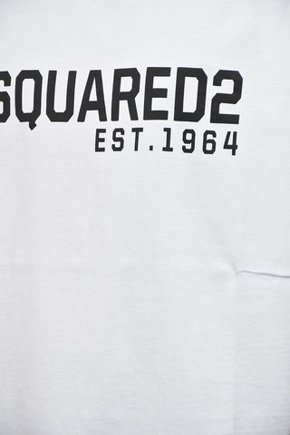 T-shirt Girocollo in Cotone con Logo a Contrasto