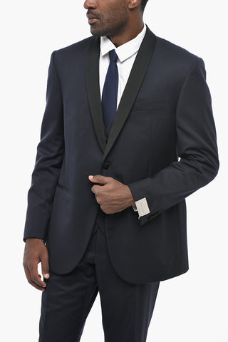 Satin Three-Piece Suit CERIMONIA ACADEMY with Shawl Lapel